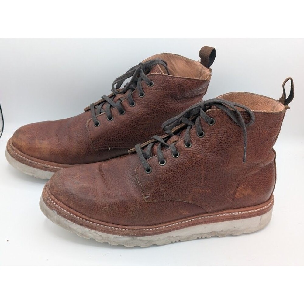 Wilcox Kern Boots Men's 12 Brown Leather Lace Up Wedge Sole Goodyear Welt Casual
